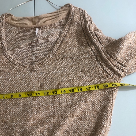 Free people ripe tide v neck sweater tan size medium - Picture 12 of 13